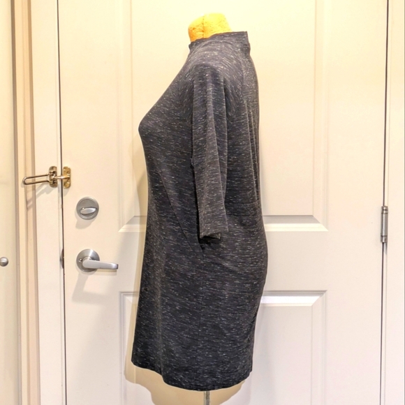 EUC Oak + Fort XL Marled Grey Cotton Blend Knee Length Dress - Picture 5 of 7